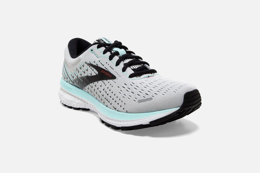 Ghost 13 Road Brooks Running Shoes NZ Womens - White/Black - DSORJA-506